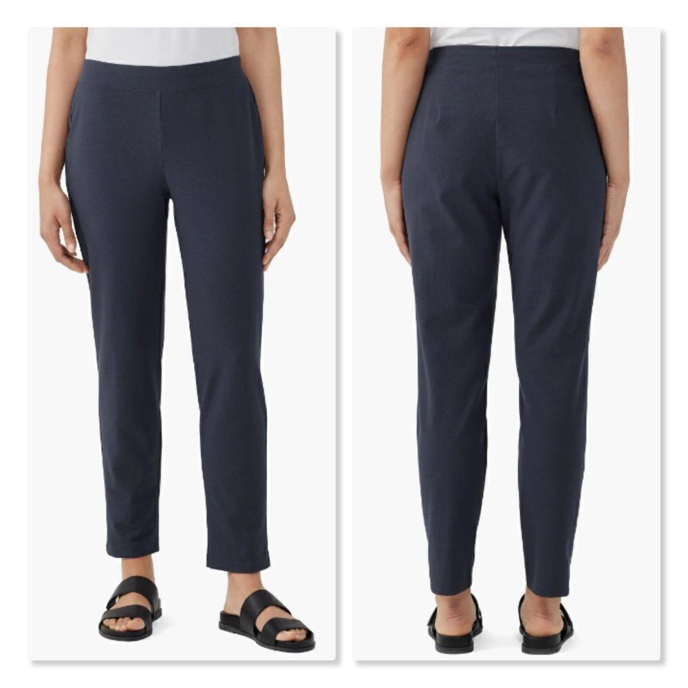 ✨EILEEN FISHER✨ Stretch Crepe Slim Ankle Pants - [size 3X in Black]